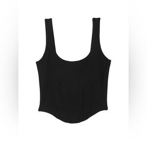 VS PINK THE CINCHED CORSET TOP - BLACK LARGE & XXL (NEW WITH TAGS)